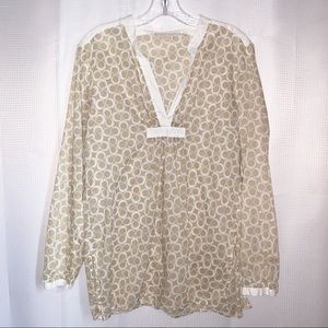 Michael Kors 100% Cotton Tunic Style Top Sz Large
